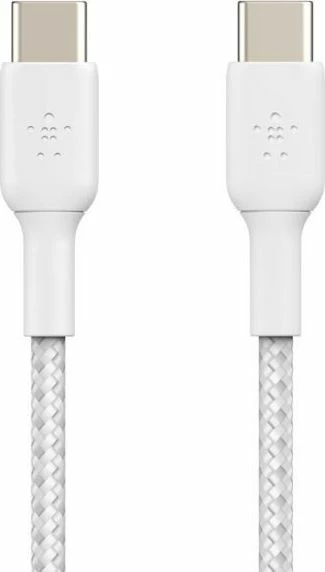 Kabllo USB-C në USB-C Belkin CAB004bt1MWH 1 m USB 3.0 me thurje, e bardhë