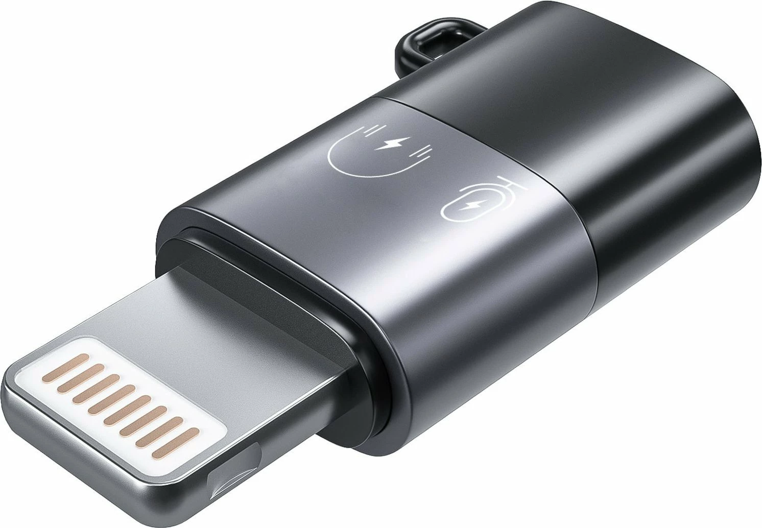 Adapter Mozos ASM-6 USB-C në Lightning, OTG, transfer dy-drejtimësh, alumin, i zi