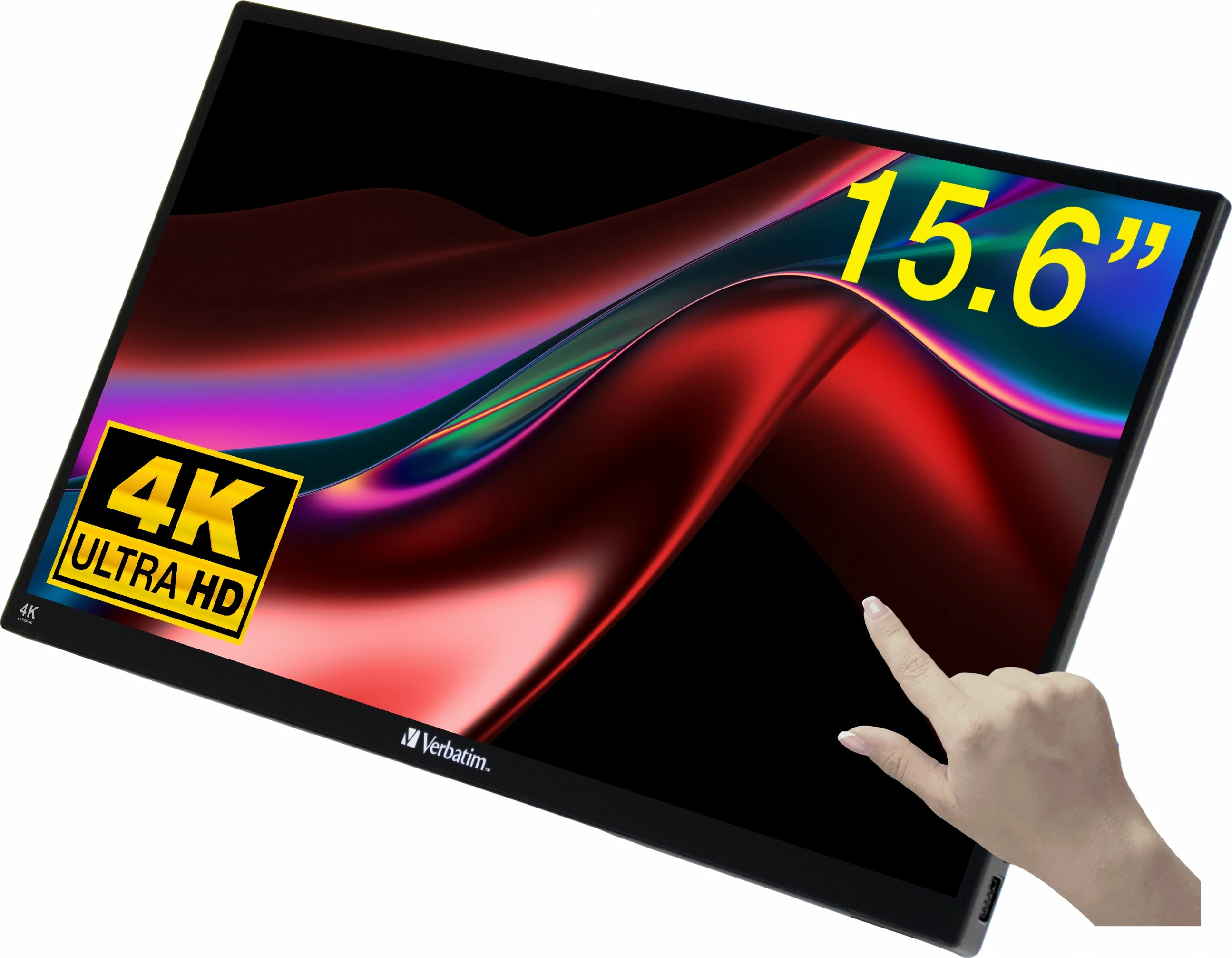 Monitor portativ touchscreen Verbatim 15.6 inch 4K Ultra HD, USB-C, HDMI, i zi