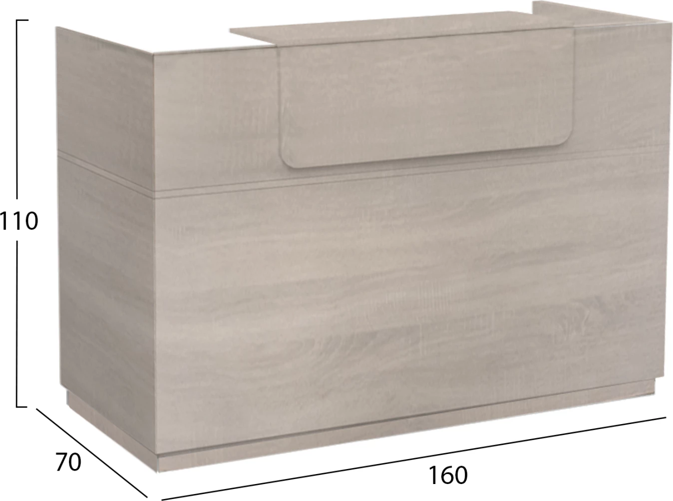 Banak recepsioni profesional BARRY, ngjyrë sonama, FH2153.01, 160x70x110cm