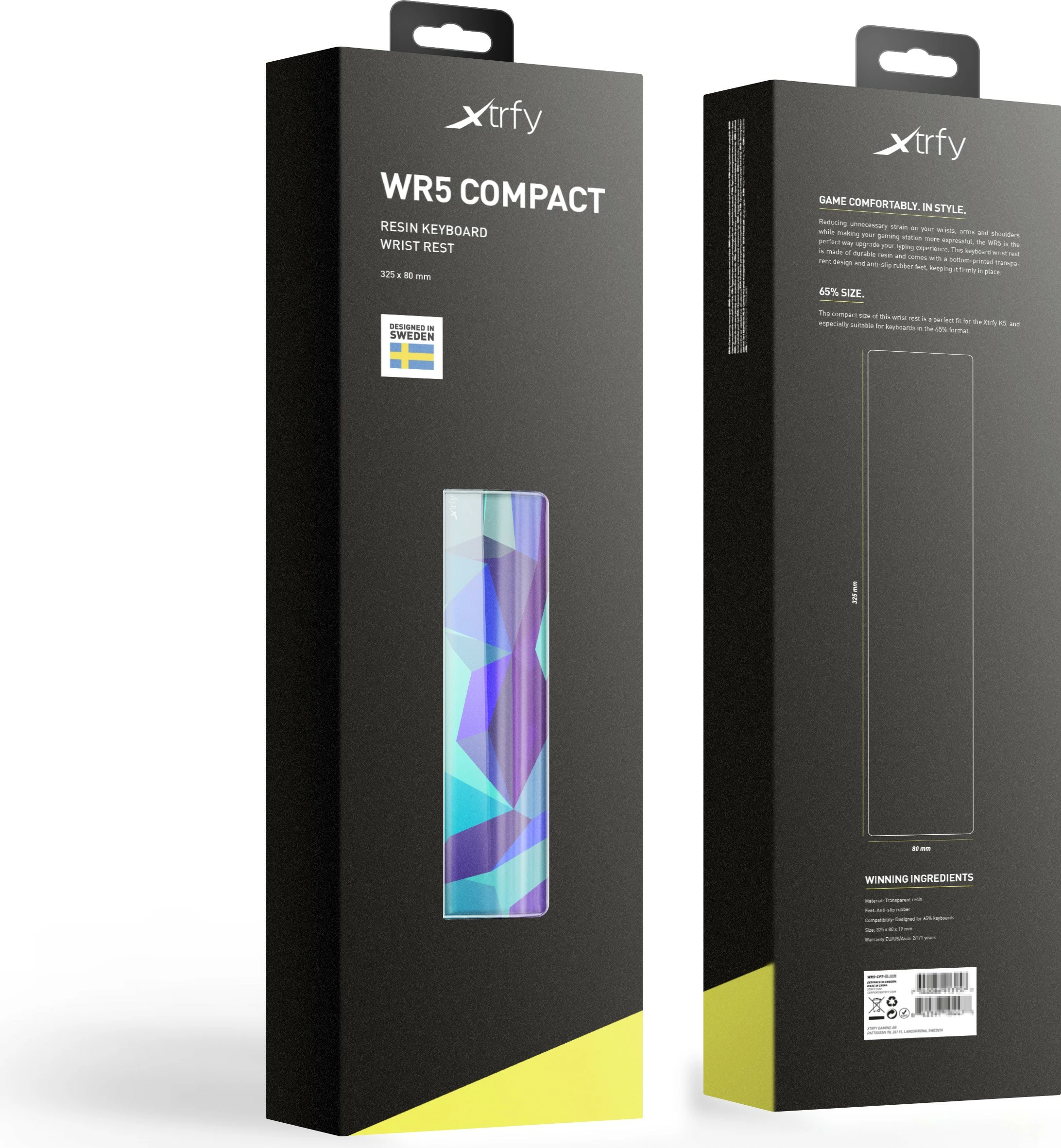 Mbështetëse dore Cherry XTRFY WR5 Compact Litus, Resin, 325 mm, 80 mm, 19 mm