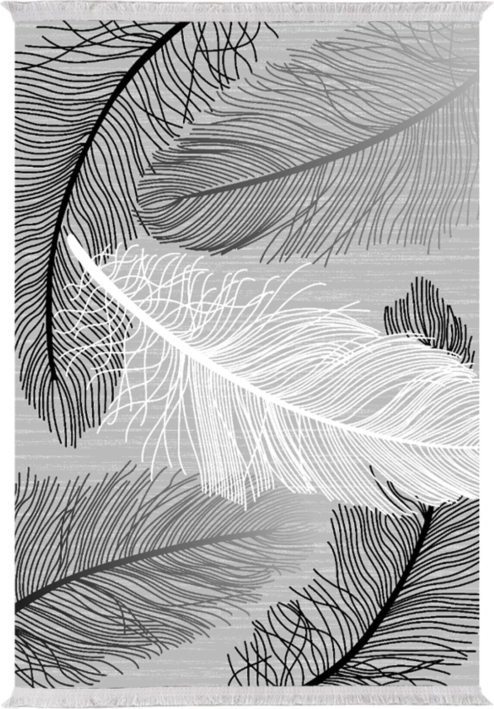 Tepih për dhomë ndeje me fransha, Josiane FH7677.38, pupla, 120x170 cm