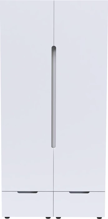 Dollap i dyfishtë Afina mdf, ngjyrë e bardhë me shkëlqim, 100x57x213cm