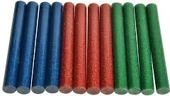 Shkopinj ngjitës Stanley STHT1-70436, low-temp 101 mm Ø11.3 mm, me glitter, set 12 copë, kuqe/jeshile/kaltër