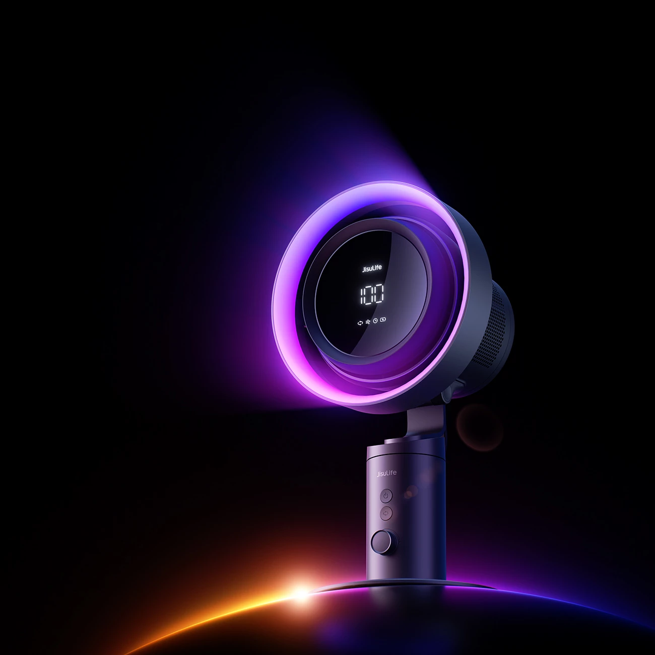 Ventilator tavoline Jisulife Table Fan Pro3, 10000mAh, me filtër ajri, USB-C, Gri e errët