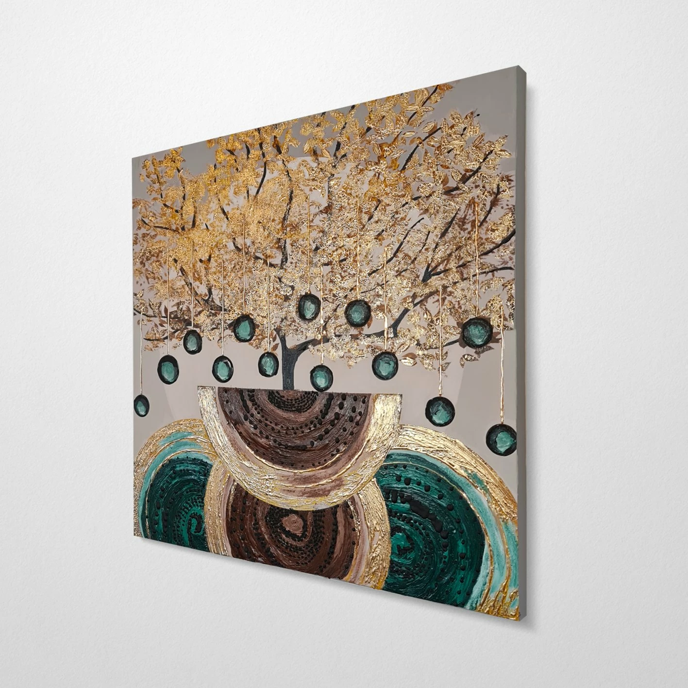 Pikturë dekorative me vaj Wallity, shumëngjyrëshe, OPG1730800570 - 120x120cm