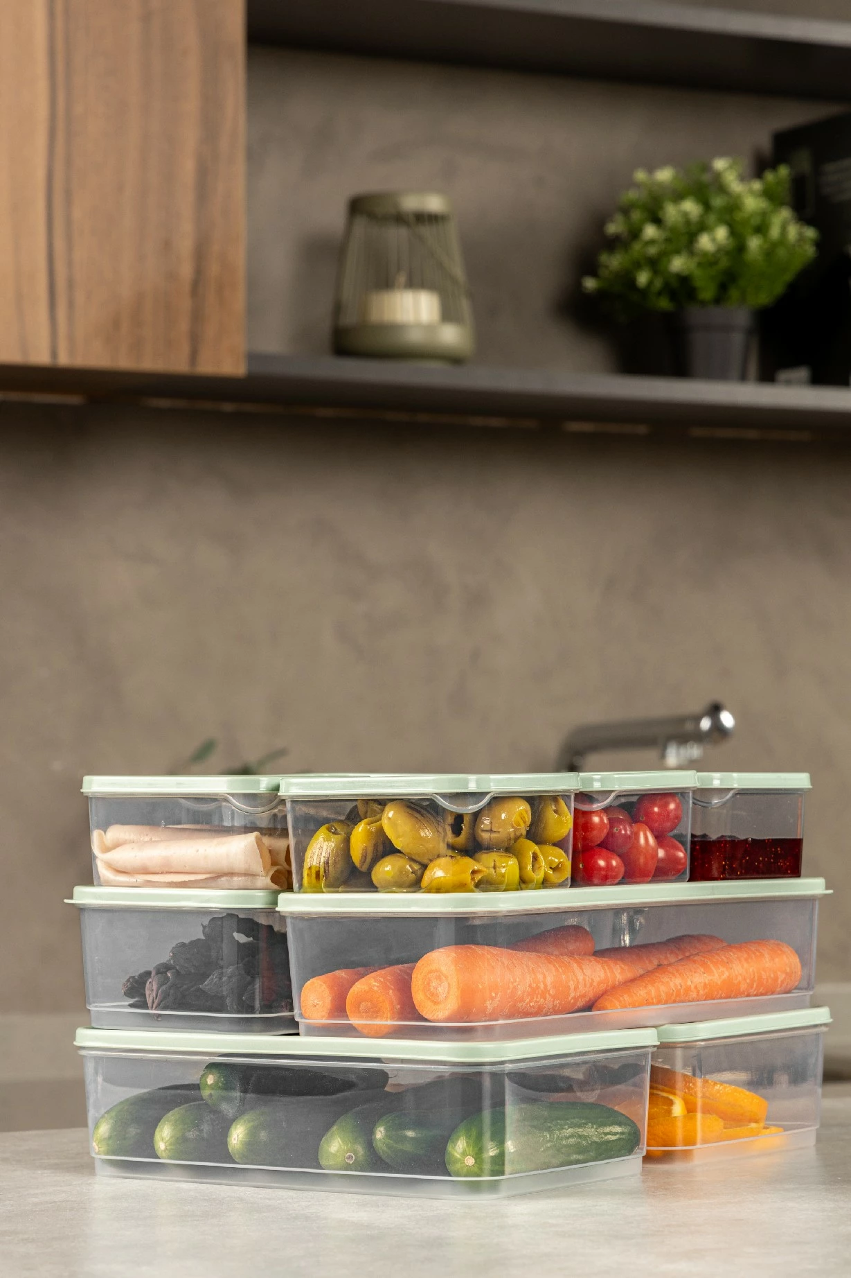 Set kuti për organizim (10 copë), Hermia, YBLLA10LU, ngjyrë mint