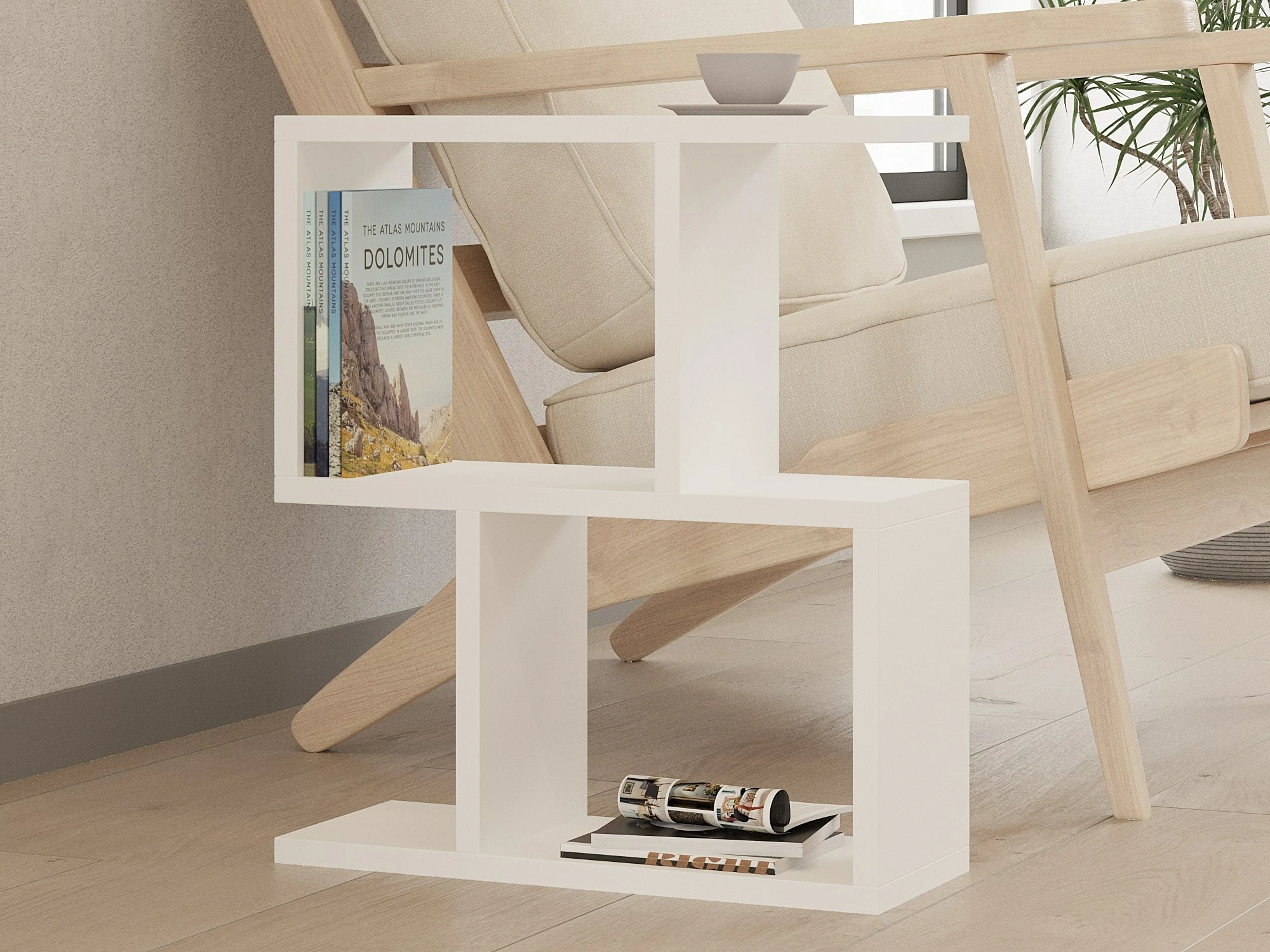 Tavolinë anësore Hanah Home, Zet, e bardhë