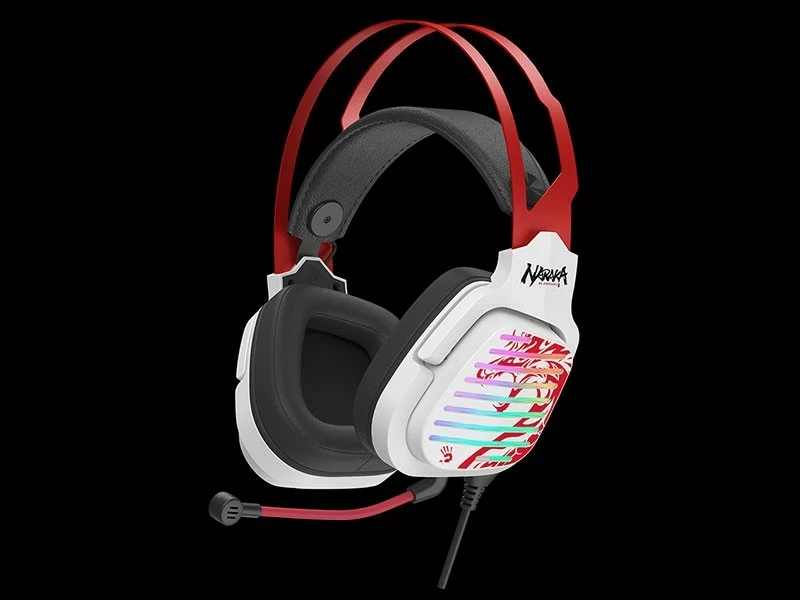 Kufje A4-Tech Bloody G560 Naraka, 7.1, RGB, bardhë-kuqe