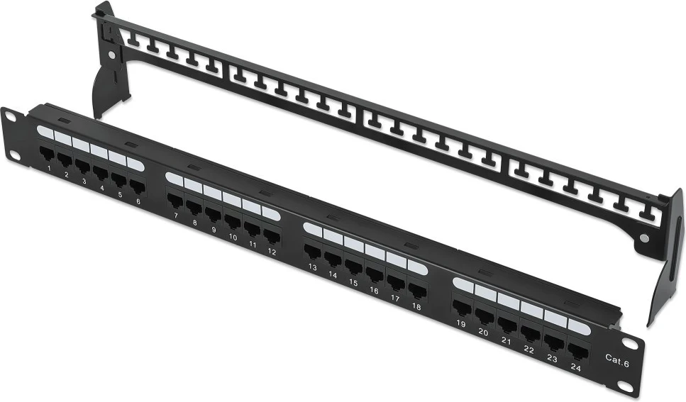 Patch panel Intellinet 721035, 19" 1U, 24 porty RJ45 Cat6 UTP, e zezë