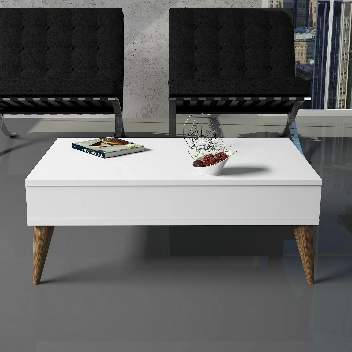 Set mobiljesh për dhomë dite, ngjyrë e bardhë, Hanah Home, Best