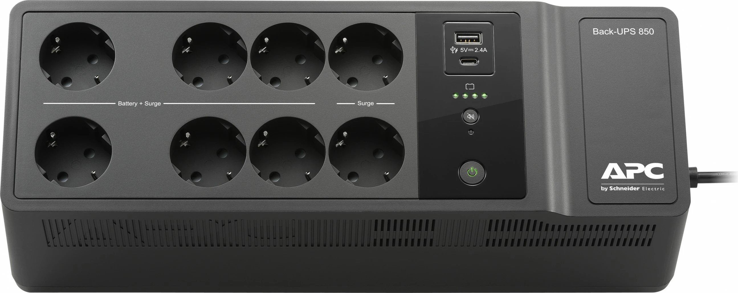 UPS APC Back-UPS BE850G2-GR, 850VA, 2 USB, 8 prizë, e zezë