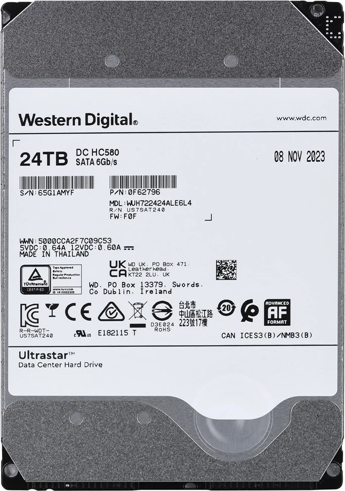 HDD Western Digital Ultrastar DC HC580 24 TB