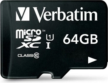 Kartelë MicroSDXC Verbatim 64 GB, Class 10, 90 MB/s, e zezë