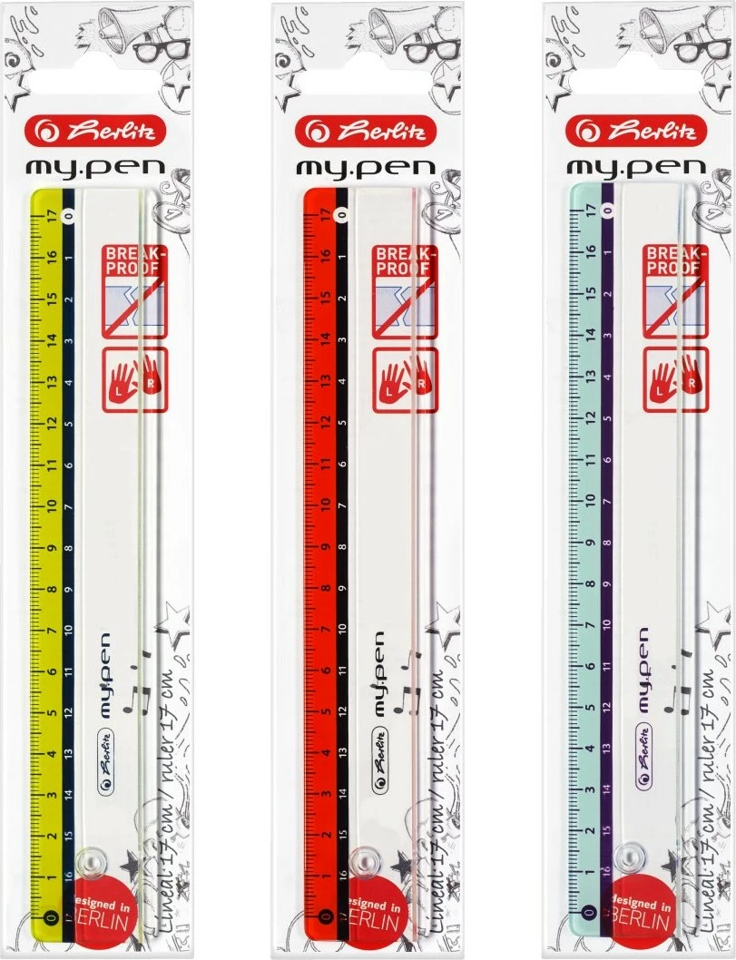 Vizore plastike Herlitz 5568712, 15cm, ngjyra të ndryshme