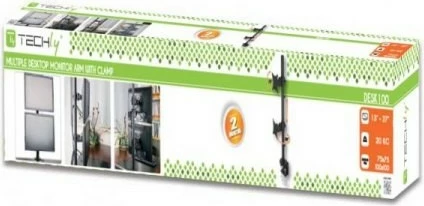 Mbajtës tavoline për dy monitorë Techly 020690, 13-27 inç, Çelik, i zi