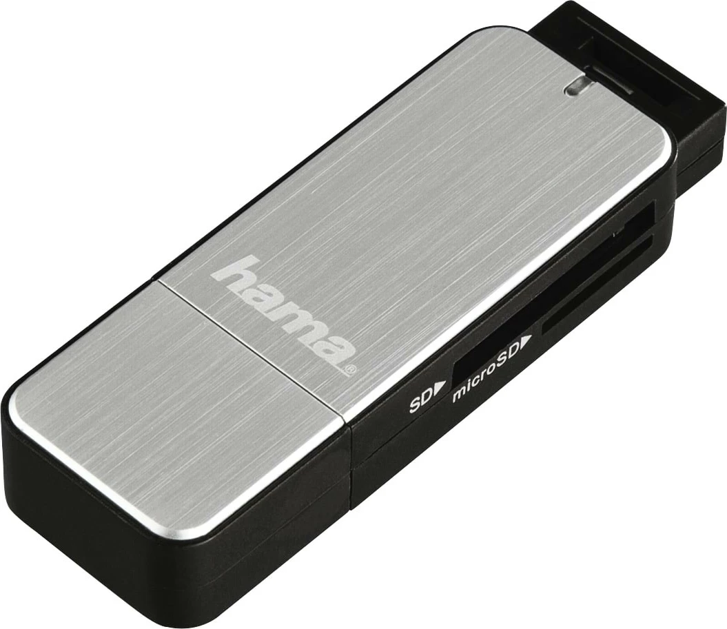 Lexues kartelash Hama 123900 SD/microSD USB 3.0, Argjendtë e Zi