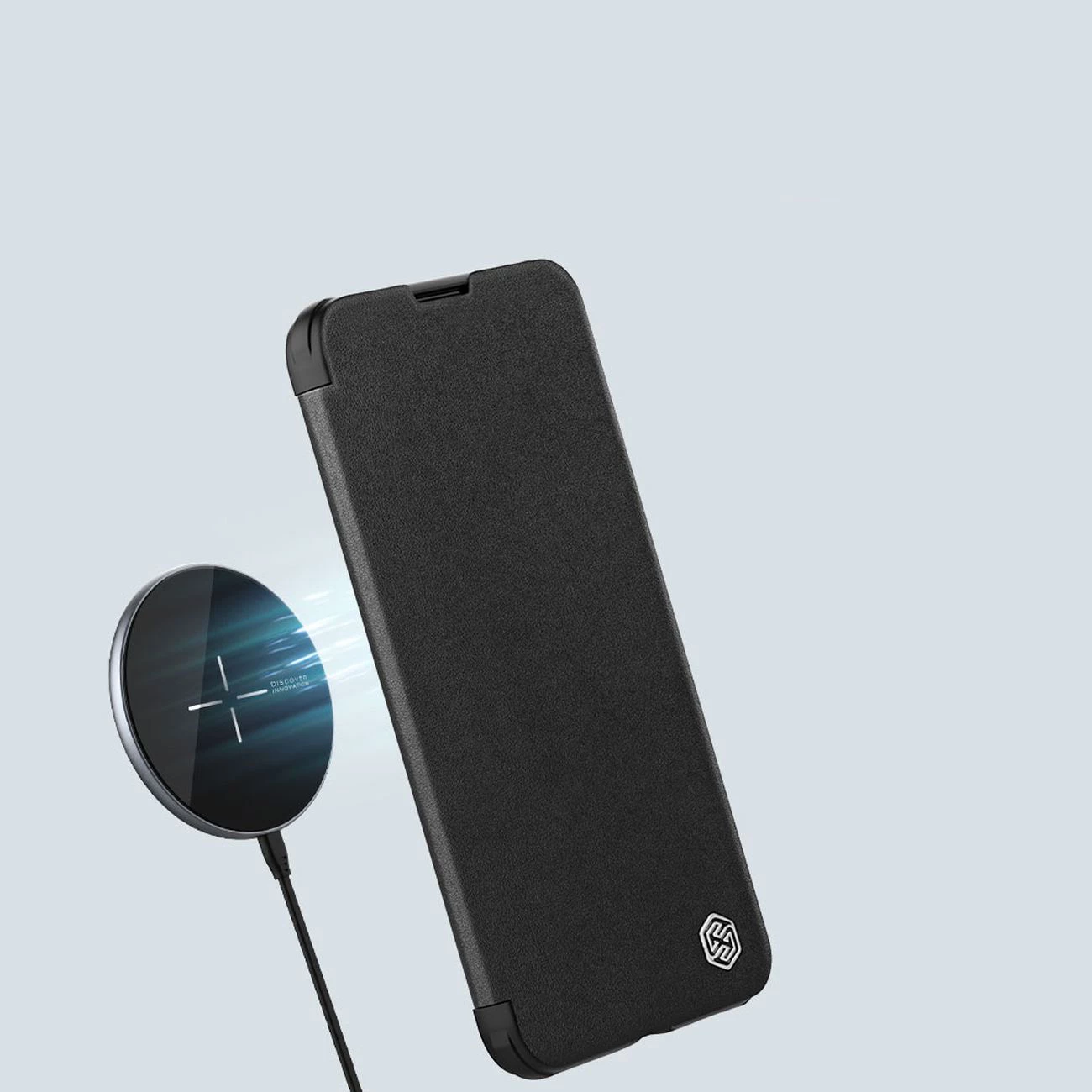Mbështjellës Nillkin Qin Leather Pro Case për iPhone 14 Plus, me kapak dhe mbrojtje kamere, i zi