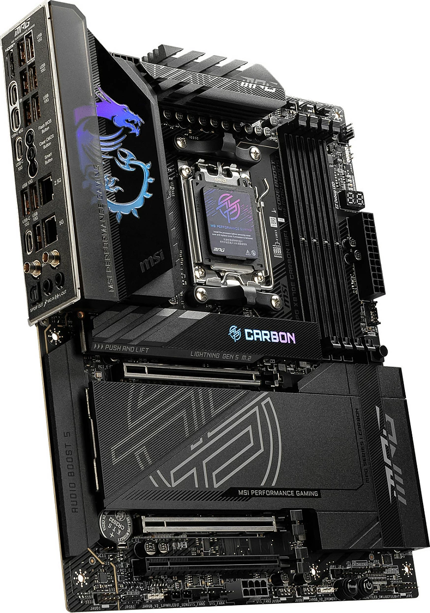 Pllakë amë MSI MPG X870E CARBON WIFI, Socket AM5, DDR5, 256GB, e zezë
