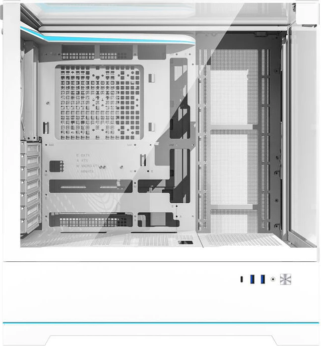 Kasë Darkflash DY450, ATX Mid Tower, pa ventilatorë, xham i temperuar, e bardhë