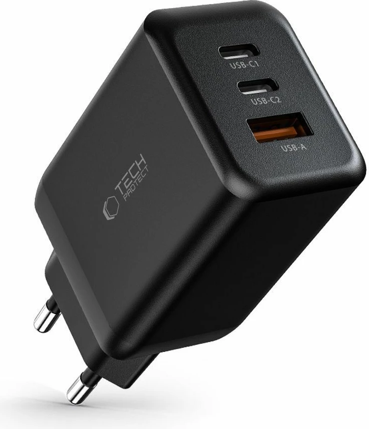 Karikues universal Tech-Protect C65W, 65W, 2x USB-C PD, 1x USB-A QC 3.0, i zi
