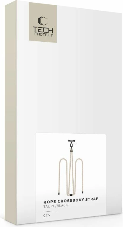 Rrip crossbody për celular Tech-Protect C7S, Bezhe, me 2 adapterë