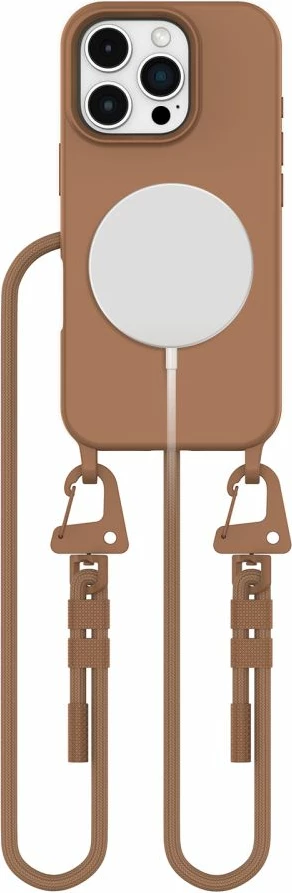 Mbështjellës Tech-Protect MagNecklace për iPhone 16 Pro, MagSafe, Kafe