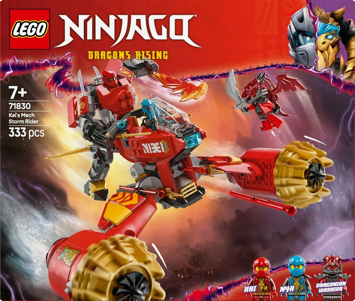 Set ndërtimi LEGO Ninjago Storm Rider Mech Kai 71830, 333 pjesë