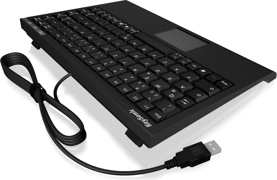 Tastierë mini KeySonic ACK-595C+, USB, membranë, QWERTY, e zezë