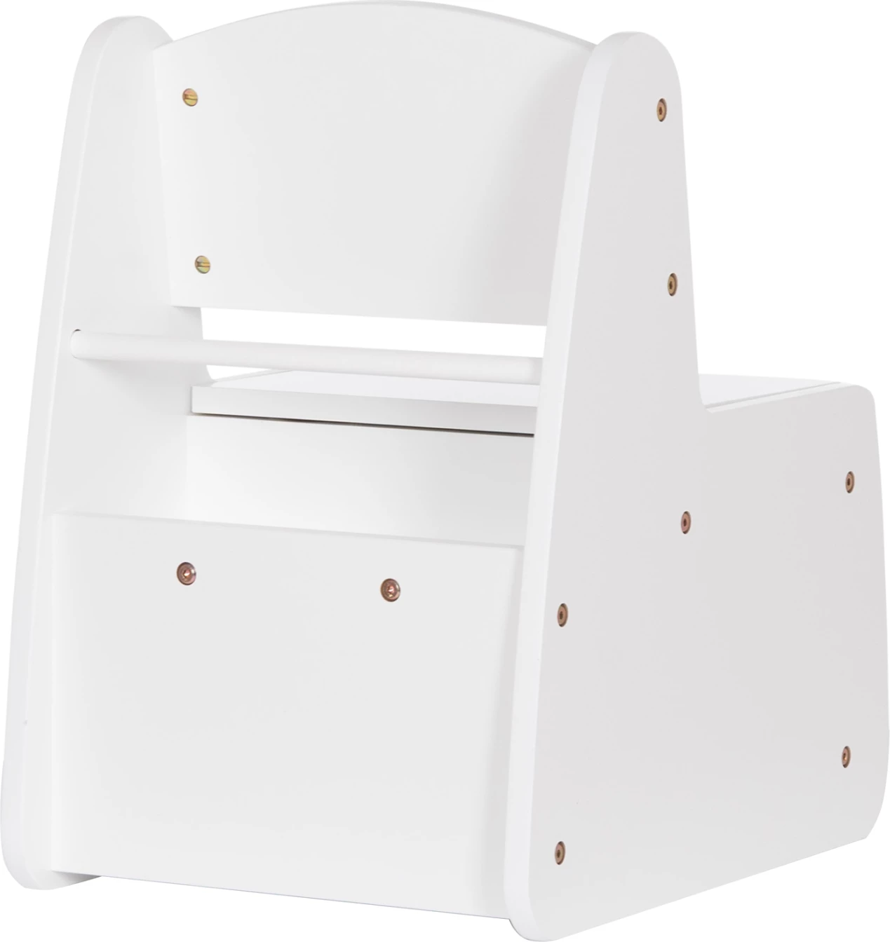 Karrige fëmijësh me hapësirë për ruajtje, model Ricki, dru i bardhë, FH18343.03, 33x43x47cm