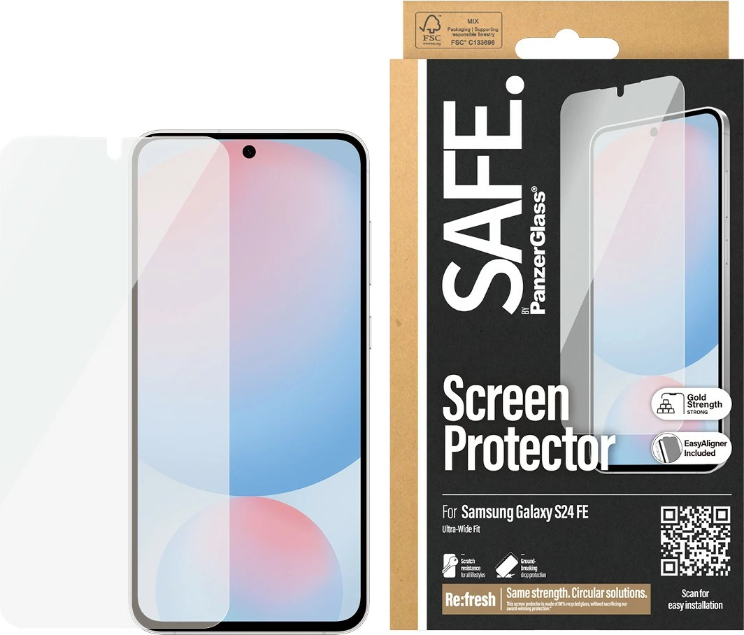 Mbështjellës ekrani PanzerGlass për Samsung Galaxy S24 FE, ultra i gjerë, transparent