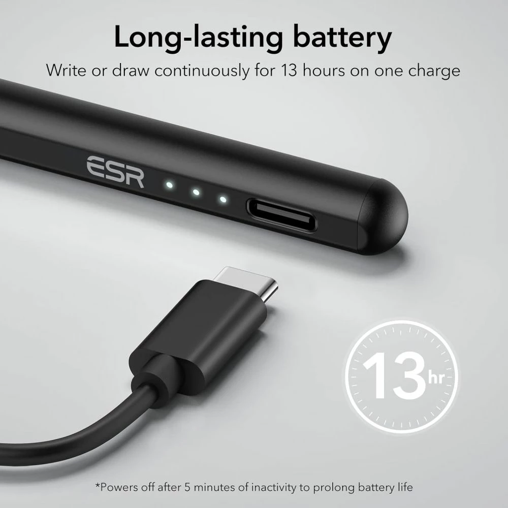 Stilolaps digjital ESR Digital+ Magnetic për iPad, i zi