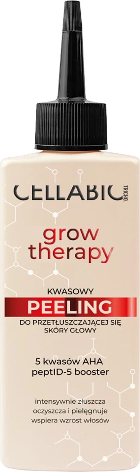 Peeling acidik për skalp të yndyrshëm Cellabic Tricho Grow Therapy për femra, 150ml