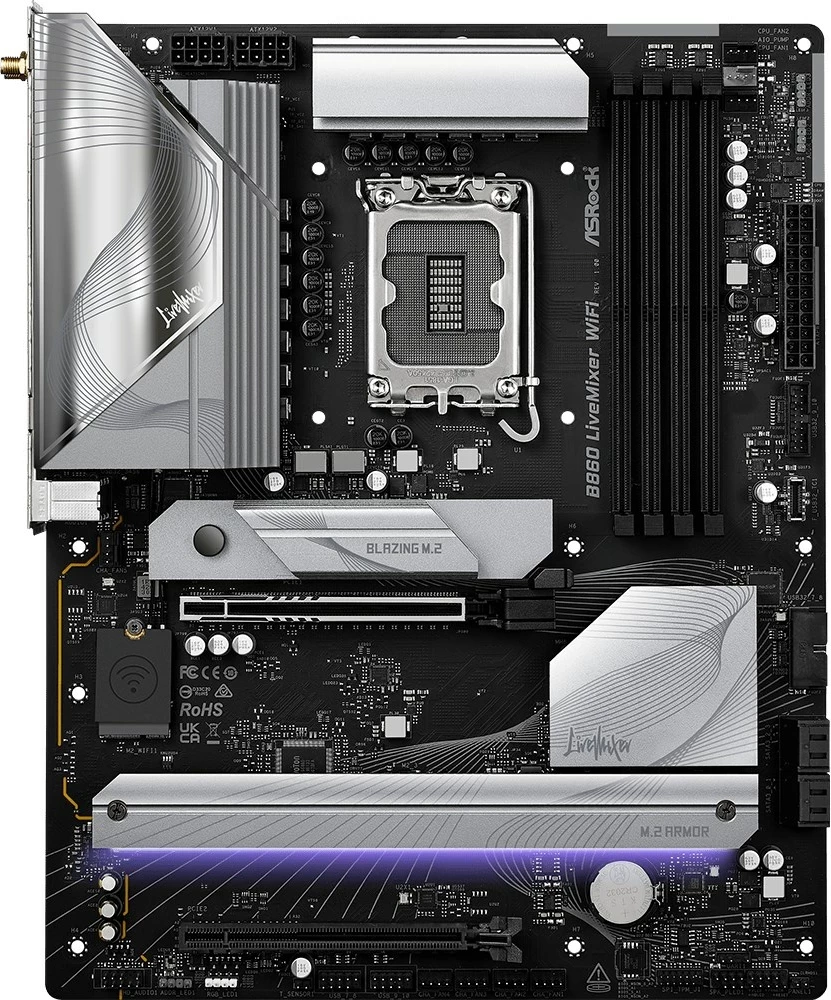 Pllakë amë Asrock B860 LiveMixer WiFi, ATX, E zezë