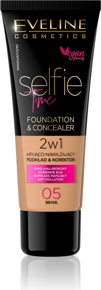 Fondatinë dhe korrektor Eveline Cosmetics Selfie Time 05 Beige 30ml