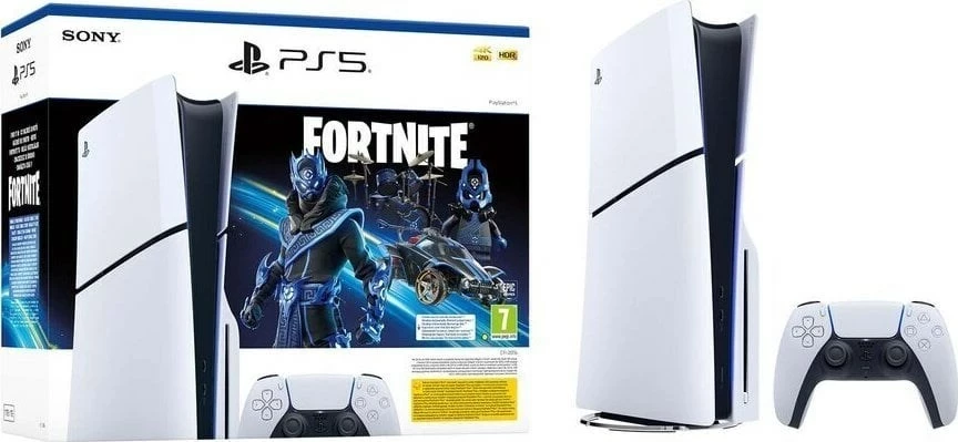Konsolë Sony PlayStation 5 Slim 1TB + Fortnite, Bardhë