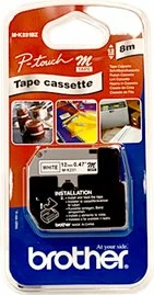 Kasetë etiketa Brother M-K231BZ, 12mm x 8m, e zezë mbi të bardhë