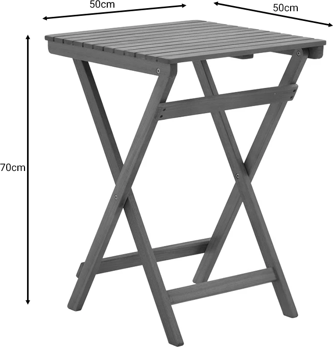 Set tavoline me karrige Elijie-Lazio, dru akacie, 5 pjesë, 50x50x70cm