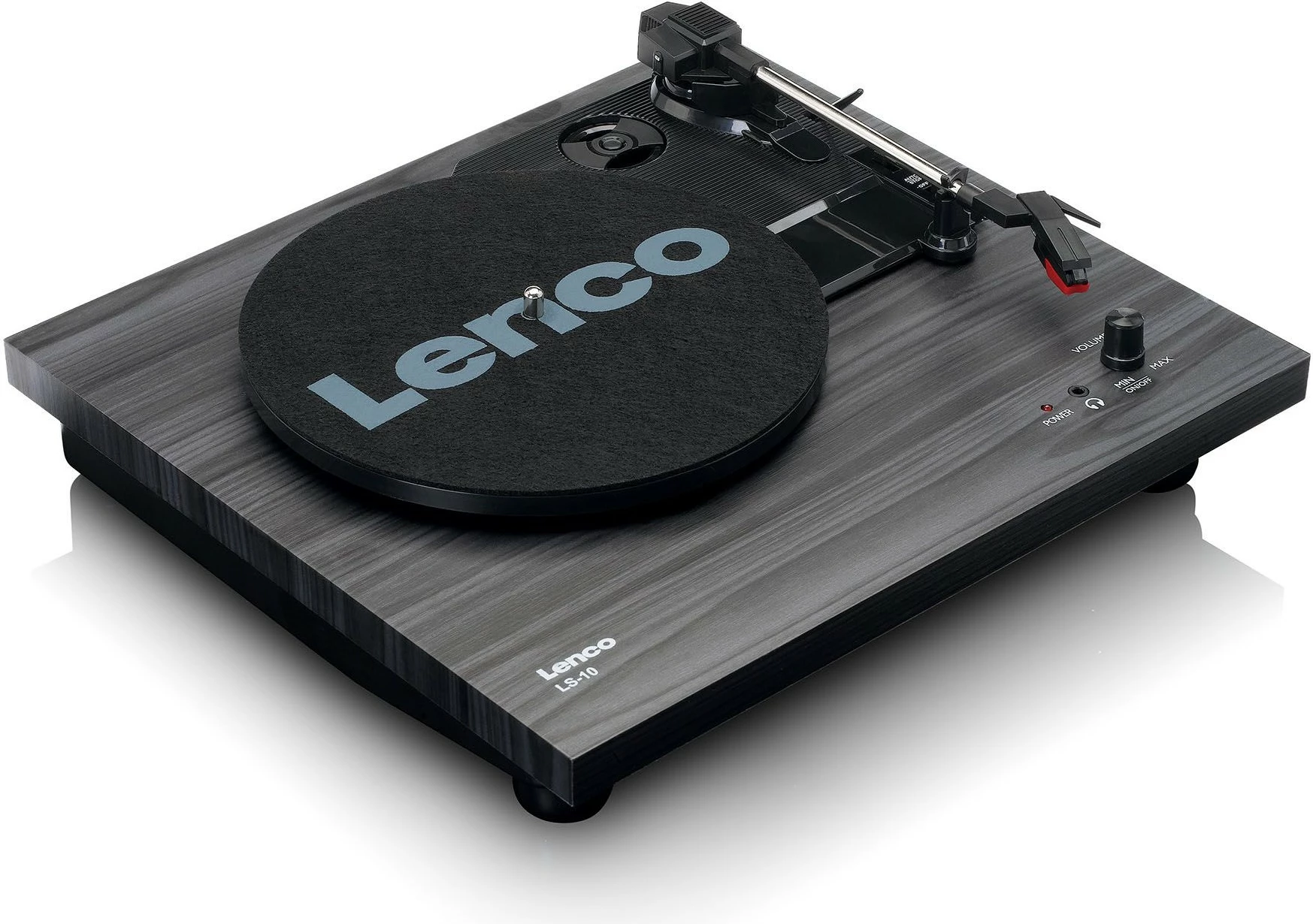 Gramafon Lenco LS-10WD me altoparlantë, bardhë/druri
