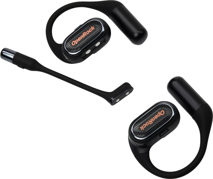 Kufje wireless open-ear OneOdio OpenRock Link 20, me mikrofon magnetik të ndashëm, 5 mikrofona AI, me kasë karikimi, të zeza