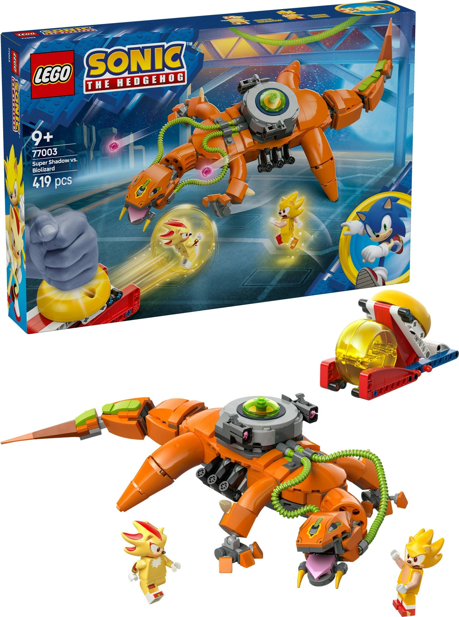 Set ndërtimi LEGO Sonic the Hedgehog 77003 Super Shadow vs. Biolizard, 419 pjesë, multikolor
