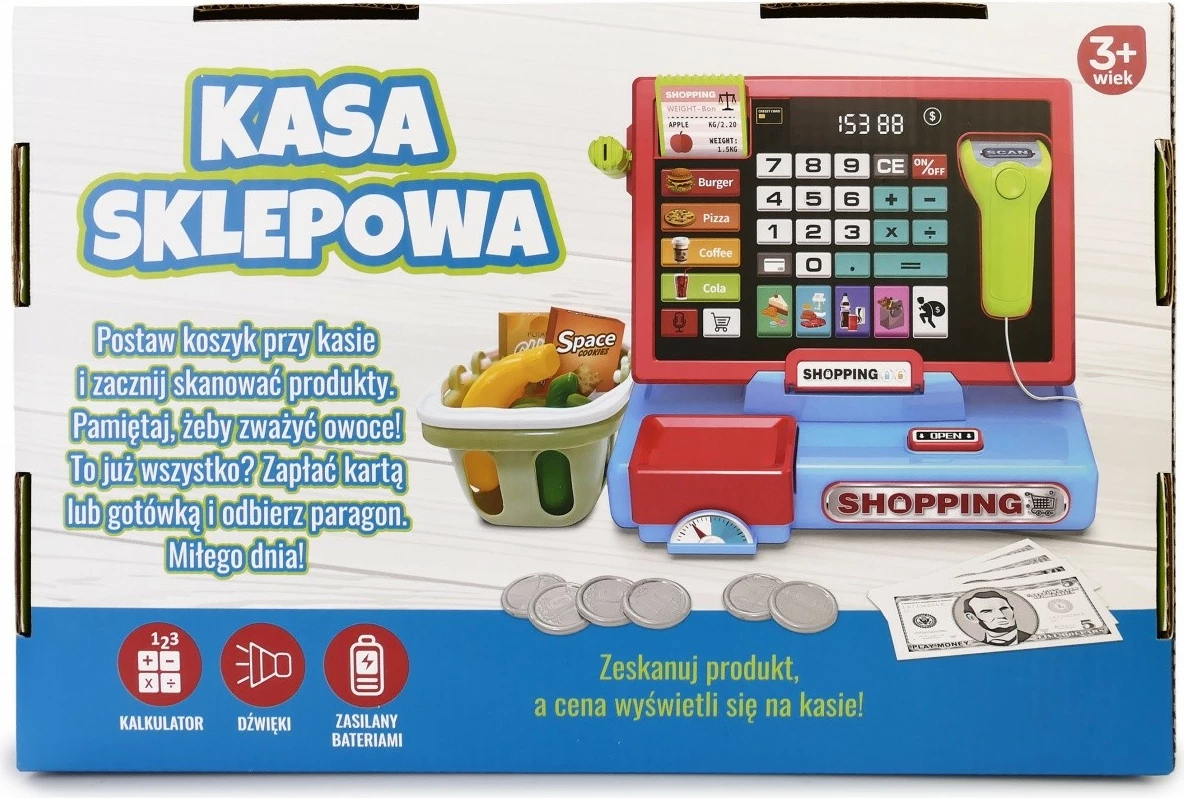 Kasë lodër Artyk 142543 me skaner dhe peshore, shumëngjyrëshe, set aksesorësh