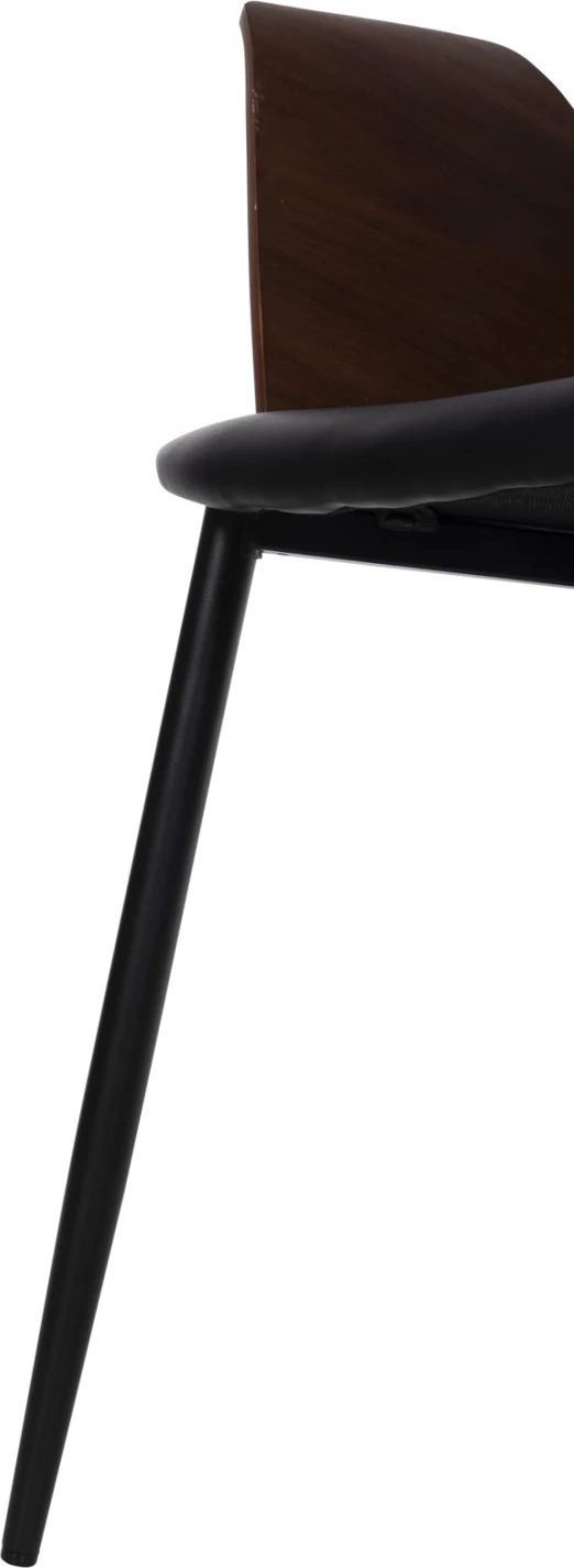 Karrige ngrënieje VELP FH9616.03 dru ngjyrë arre-PU e zezë-këmbë metali të zeza 55,5x50x79H cm., set prej 2 copë