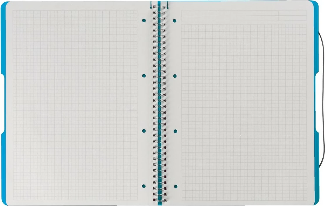 Bllok spiral herlitz 11293610, A4, 80 fletë, plastikë, kaltër transparent