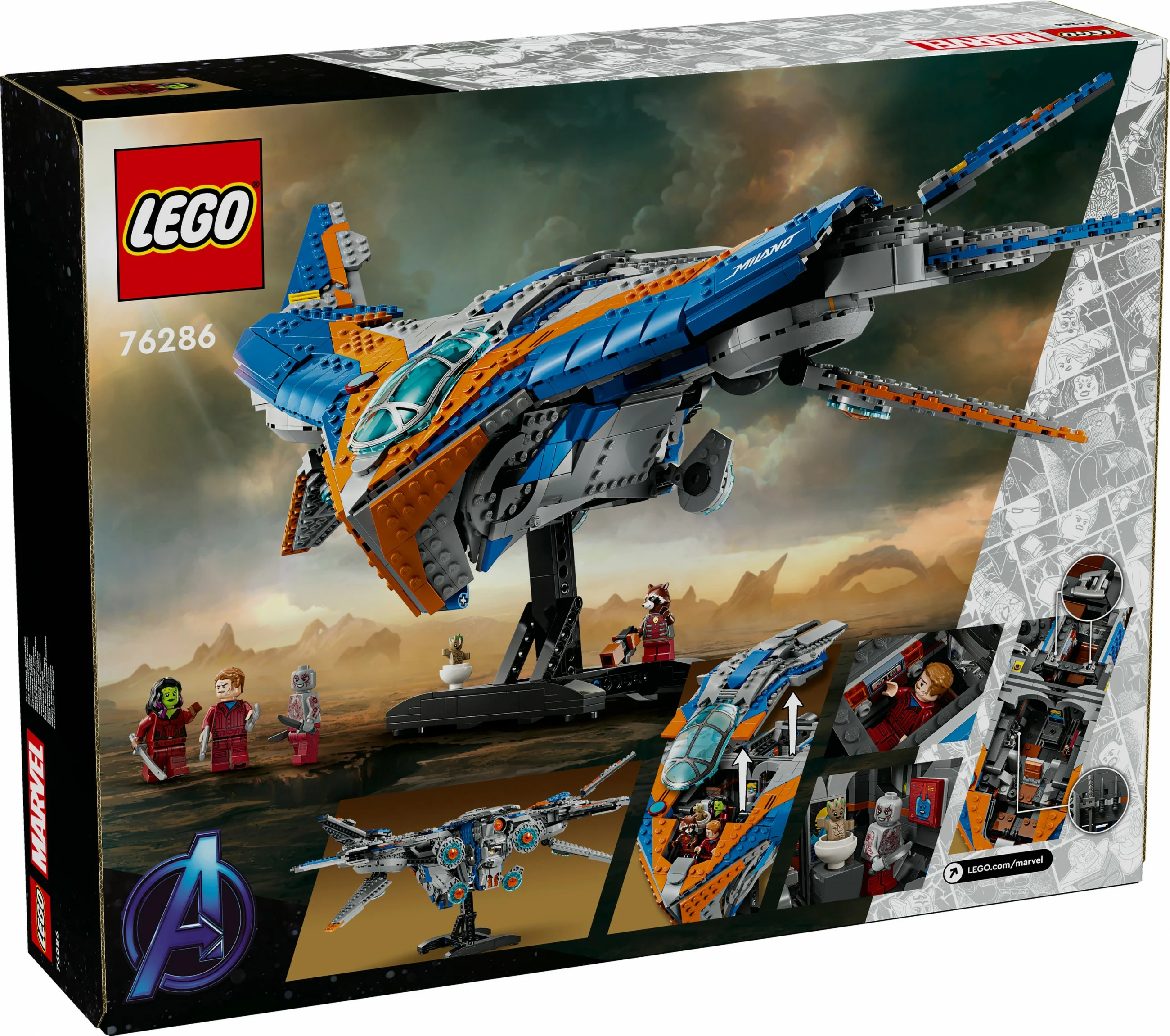 Set ndërtimi LEGO Marvel 76286 Guardians of the Galaxy Die Milano, shumëngjyrësh