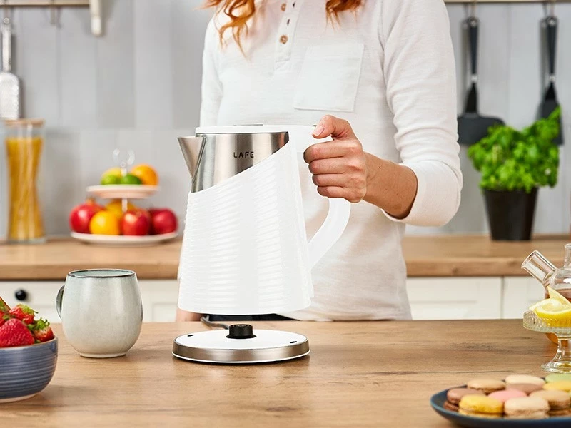 Ibrik elektrik Lafe Elegant White, 1.8L, 1800W, bardhë-argjendtë