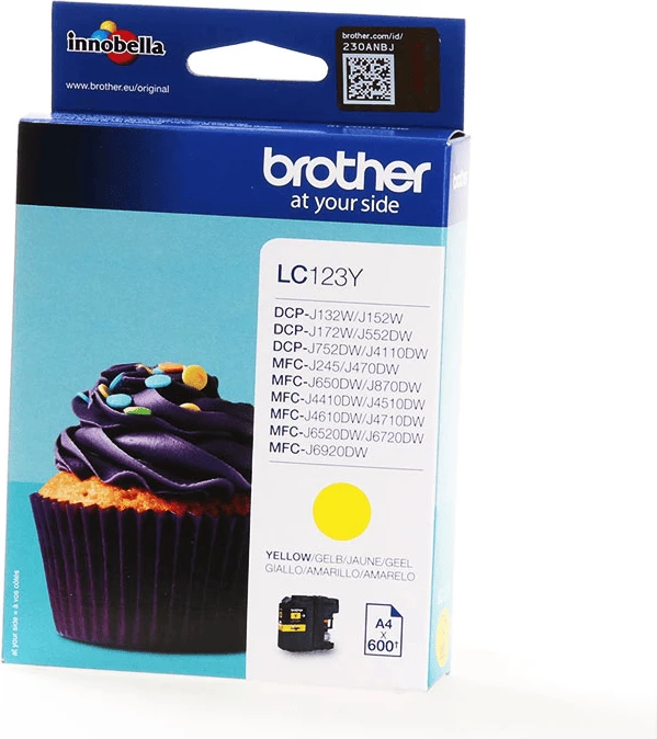 fishek boje, Brother, LC123Y, 5.9 ml, rendiment 600 faqe, e verdhë