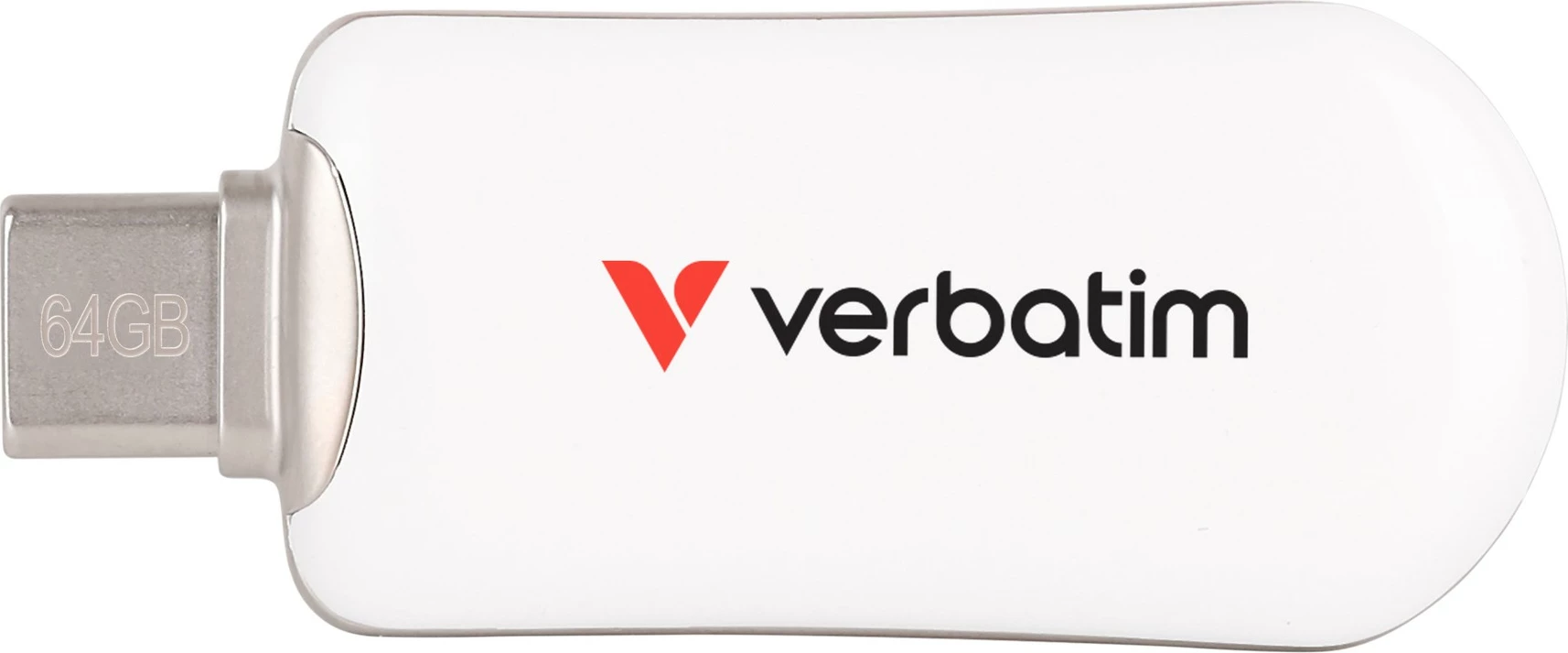 USB Verbatim Plectra 64GB, USB Type-C, Bardhë