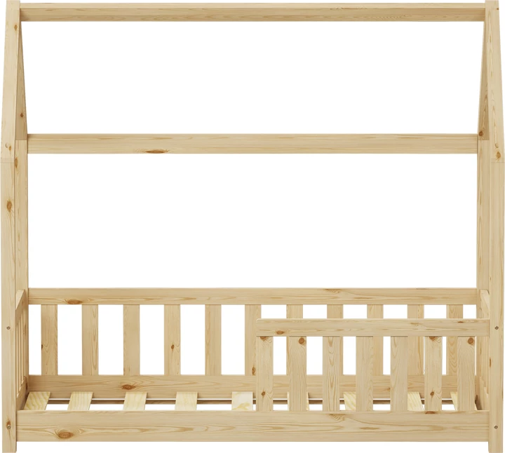 Krevat fëmijësh Montessori me parmakë, 70x140 cm