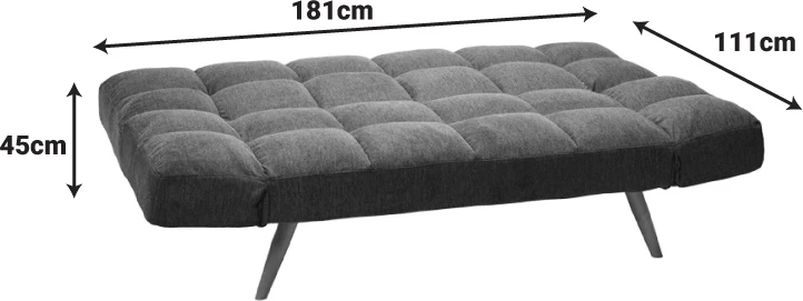 Divan-krevat Freddo I, kadife ngjyrë kafe, 181x81x86cm, 3 vende